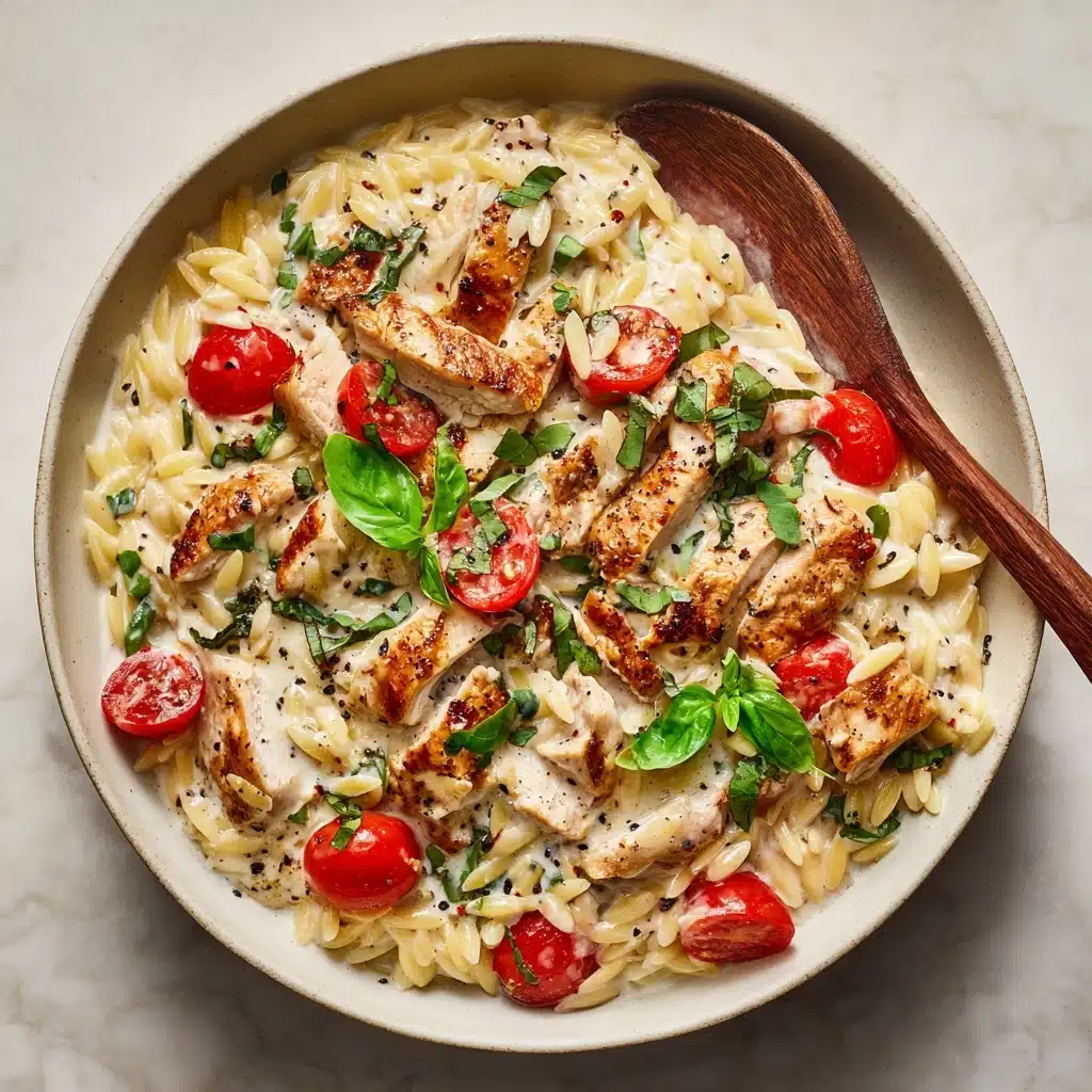 Slow Cooker Creamy Tuscan Chicken Orzo Recipe - Recipe Image