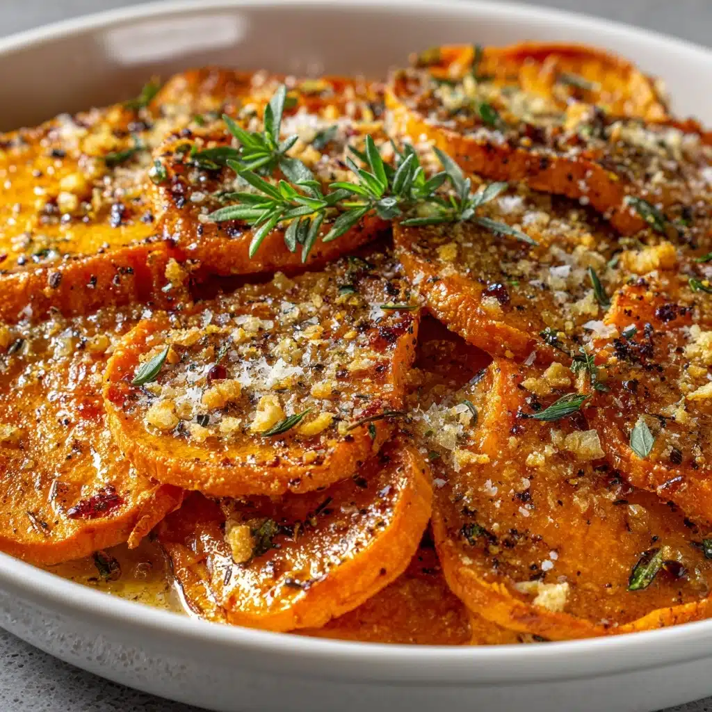 Roasted Sweet Potatoes with Garlic and Parmesan Recipe - Recipe Image