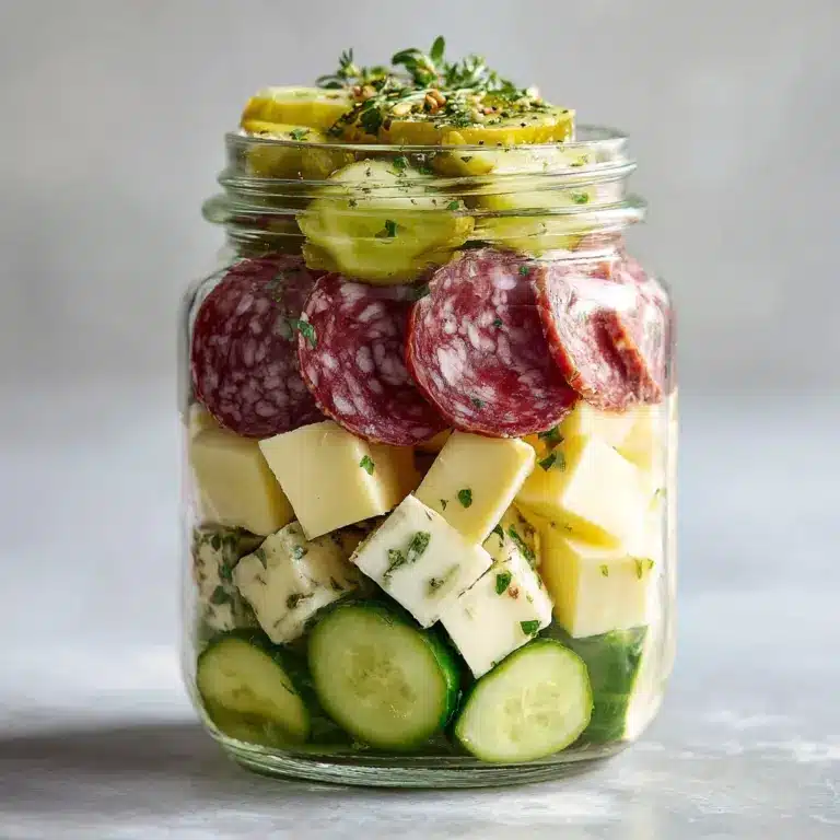 Easy Marinated Cheese Appetizer with Salami & Pickles Recipe
