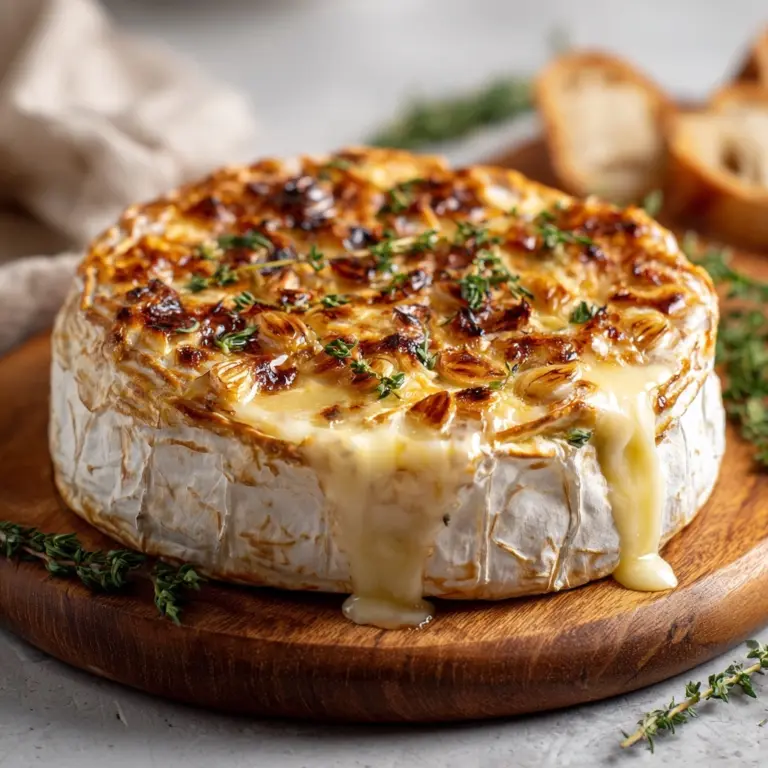 Savory Baked Brie with Garlic and Herbs Recipe