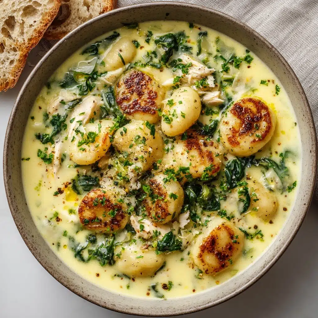 Creamy Chicken Gnocchi Soup with Garlic Recipe - Recipe Image
