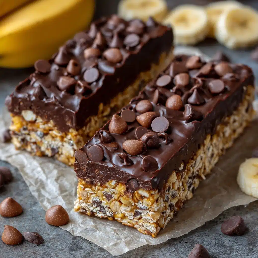 Dark Chocolate Greek Yogurt Banana Snack Bars Recipe - Recipe Image