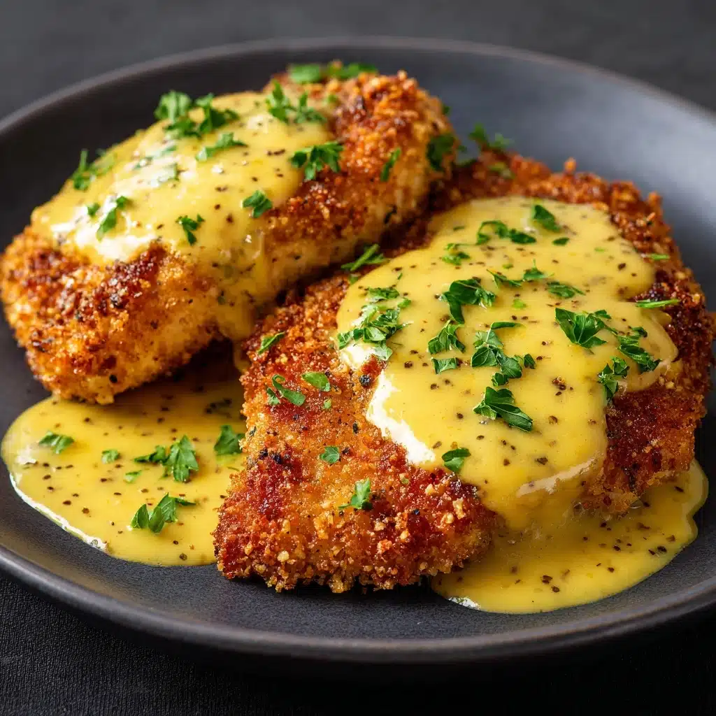 Pretzel Chicken with Mustard Cheddar Sauce Recipe - Recipe Image