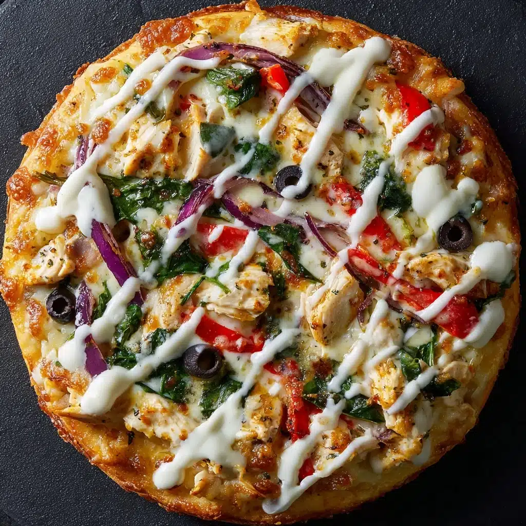 Greek Pizza with Tzatziki Drizzle Recipe - Recipe Image
