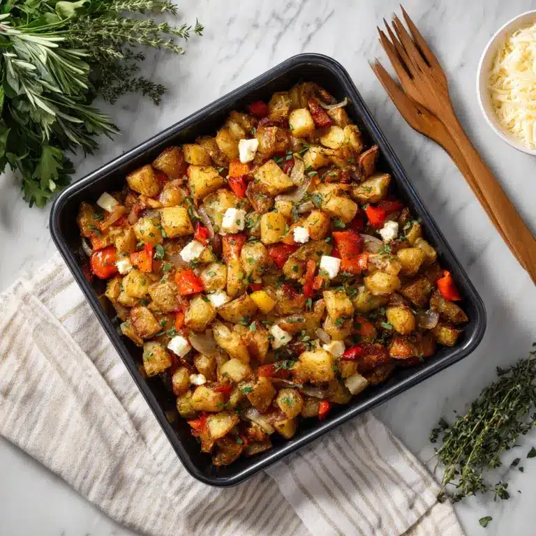 Greek Roasted Potatoes With Peppers & Feta Recipe