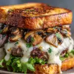 Mushroom Swiss Patty Melt Recipe