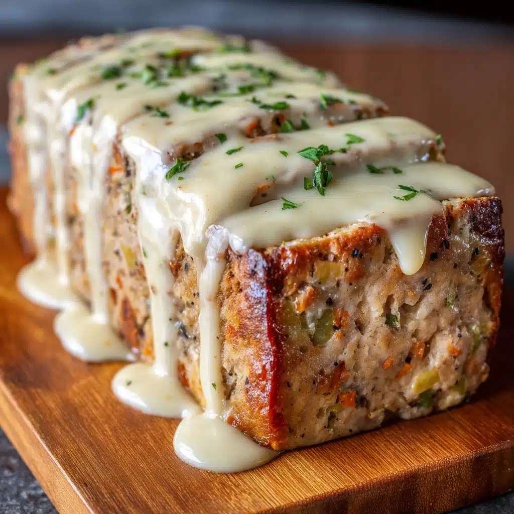 Chicken Cordon Bleu-Inspired Meatloaf with Dijon Gravy Recipe - Recipe Image