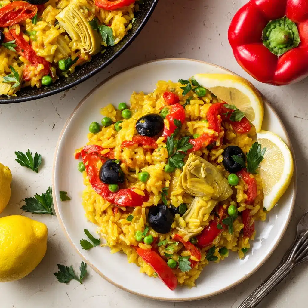 Vegetarian Paella (Vegan and ready in 30 minutes!) Recipe - Recipe Image