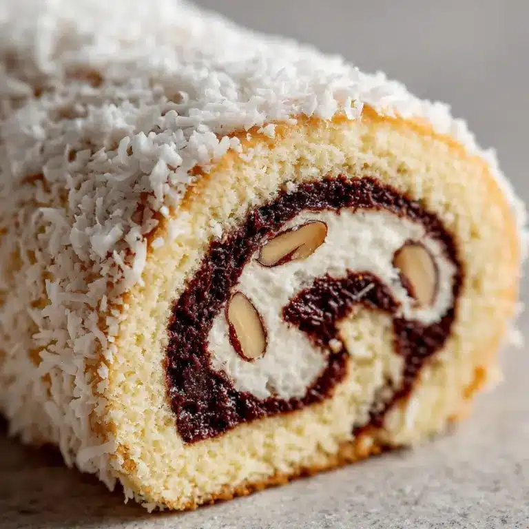 German Chocolate Coconut Pecan Roll Cake Recipe
