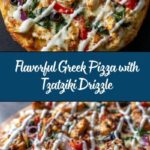 Greek Pizza with Tzatziki Drizzle Recipe