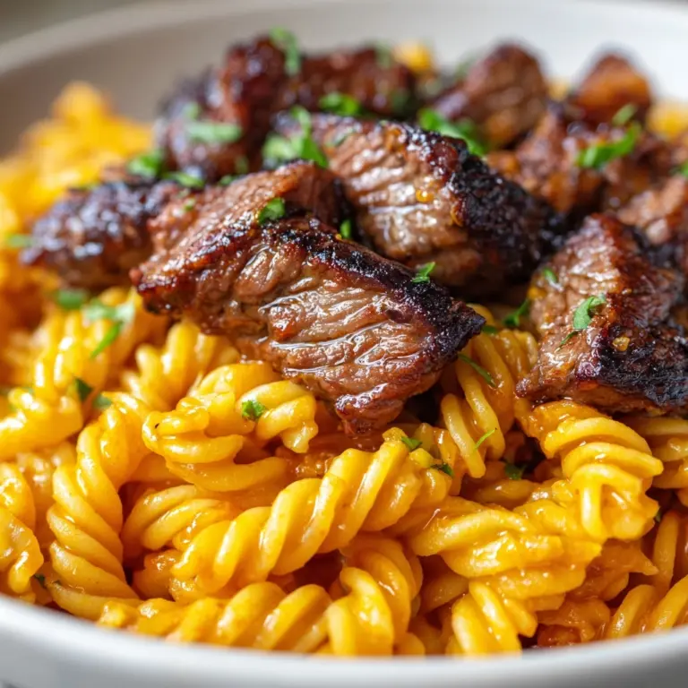 Sticky Honey Garlic Steak and Rotini Recipe