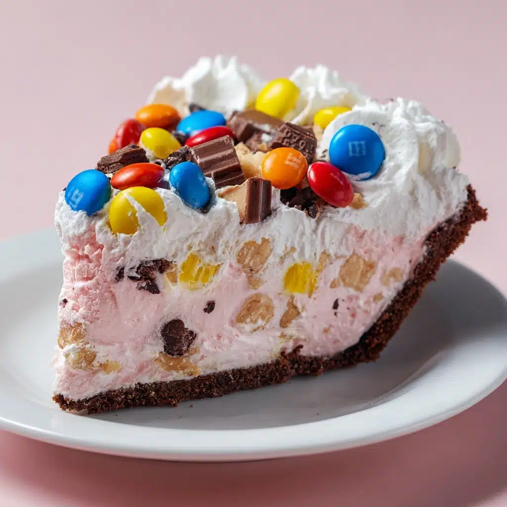Pink Paradise: No-Bake M\&M Snickers Cheesecake Recipe - Recipe Image