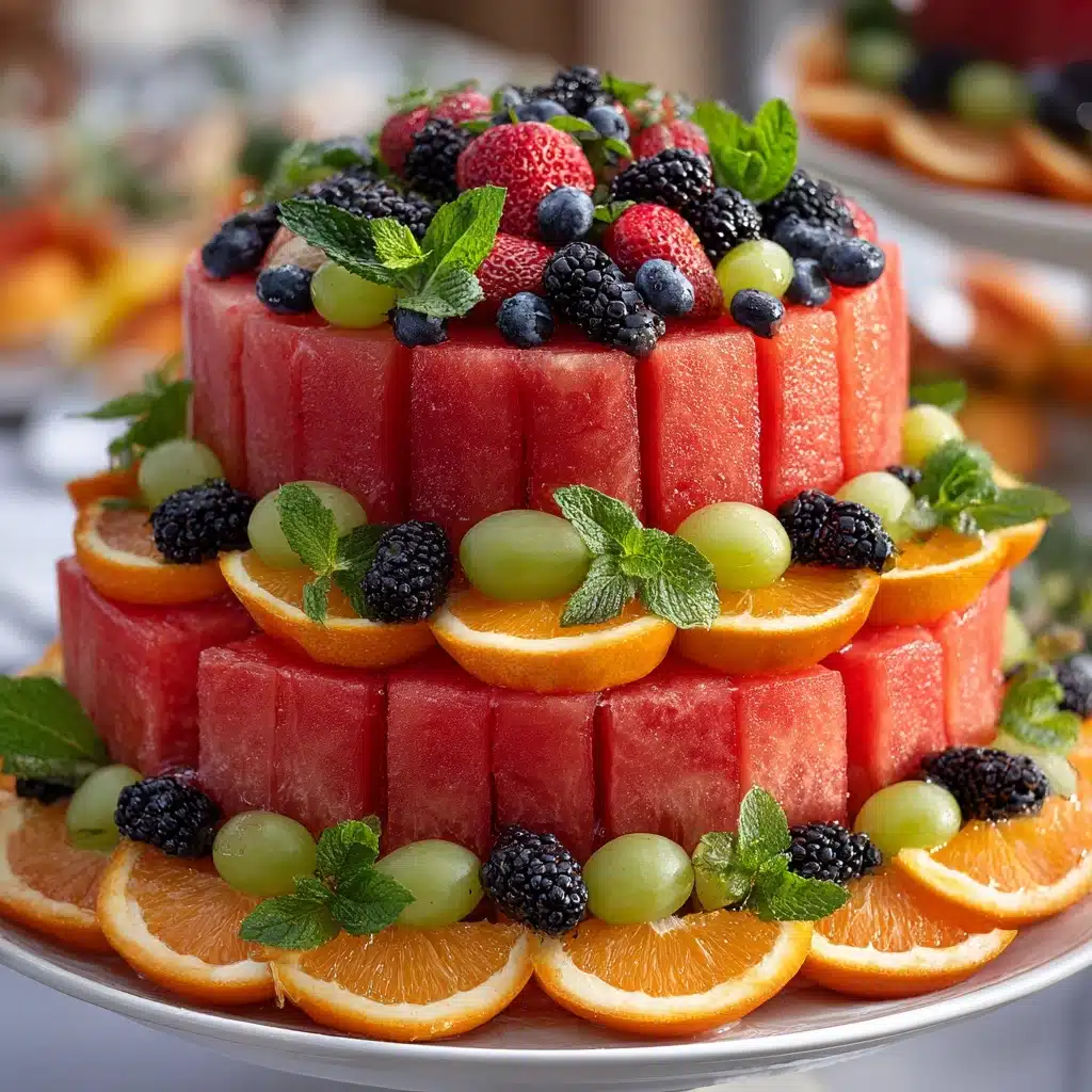 Fresh Fruit Watermelon Cake Recipe
