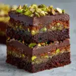 Pistachio Kunafa Brownies Recipe
