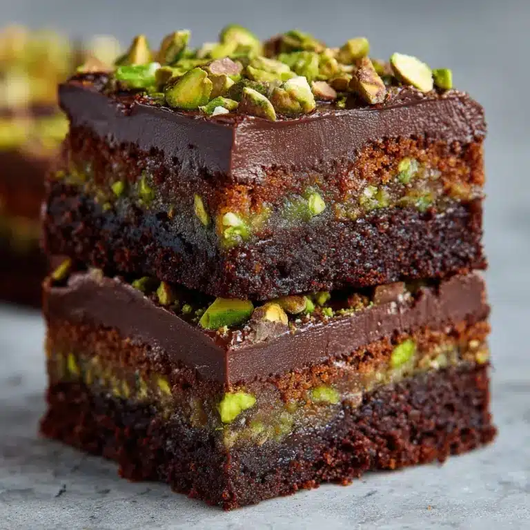 Pistachio Kunafa Brownies Recipe