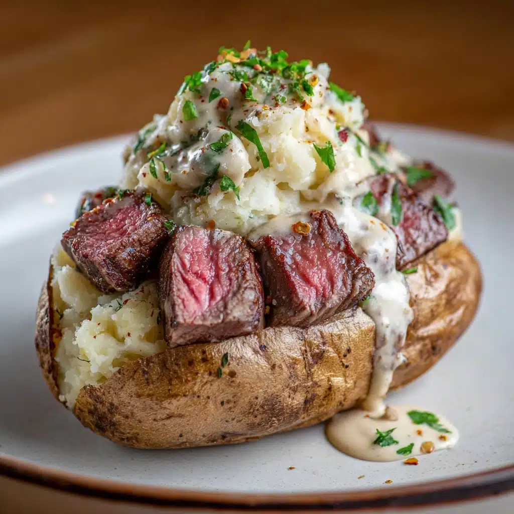 Loaded Baked Potato with Steak Bites Recipe