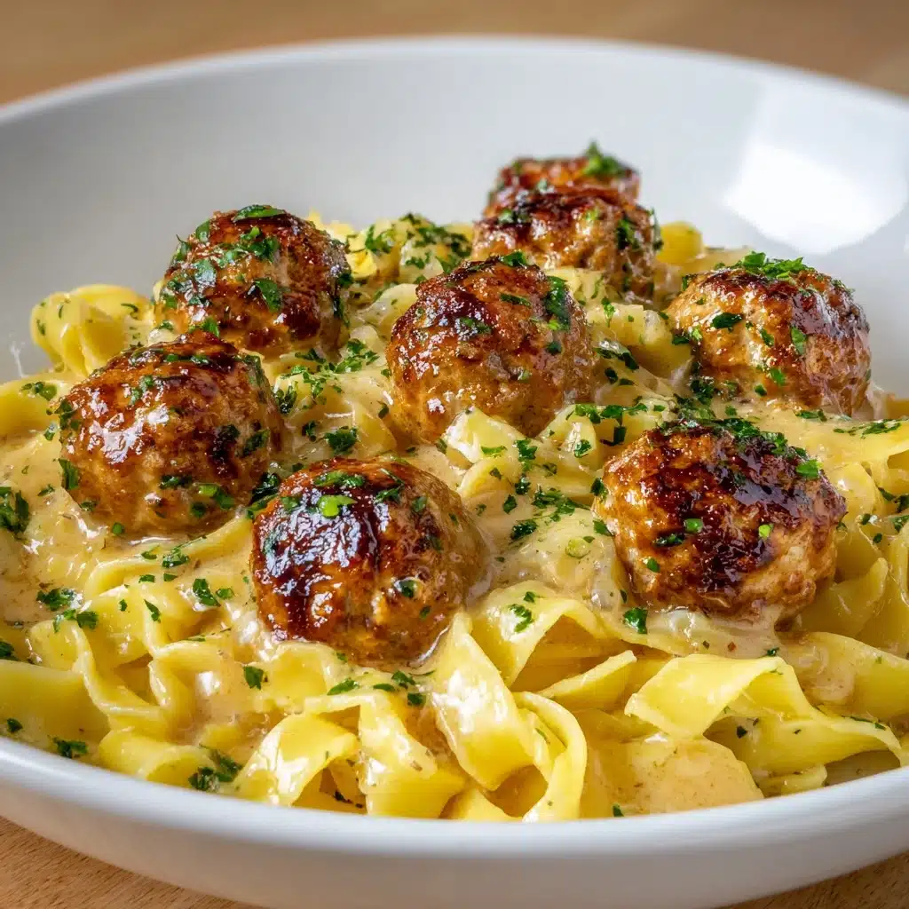 Garlic Butter Meatballs & Parmesan Linguine Dream Recipe - Recipe Image