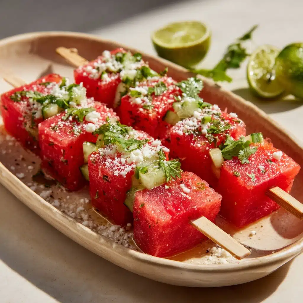 Watermelon Feta Tajin Skewers Recipe - Recipe Image