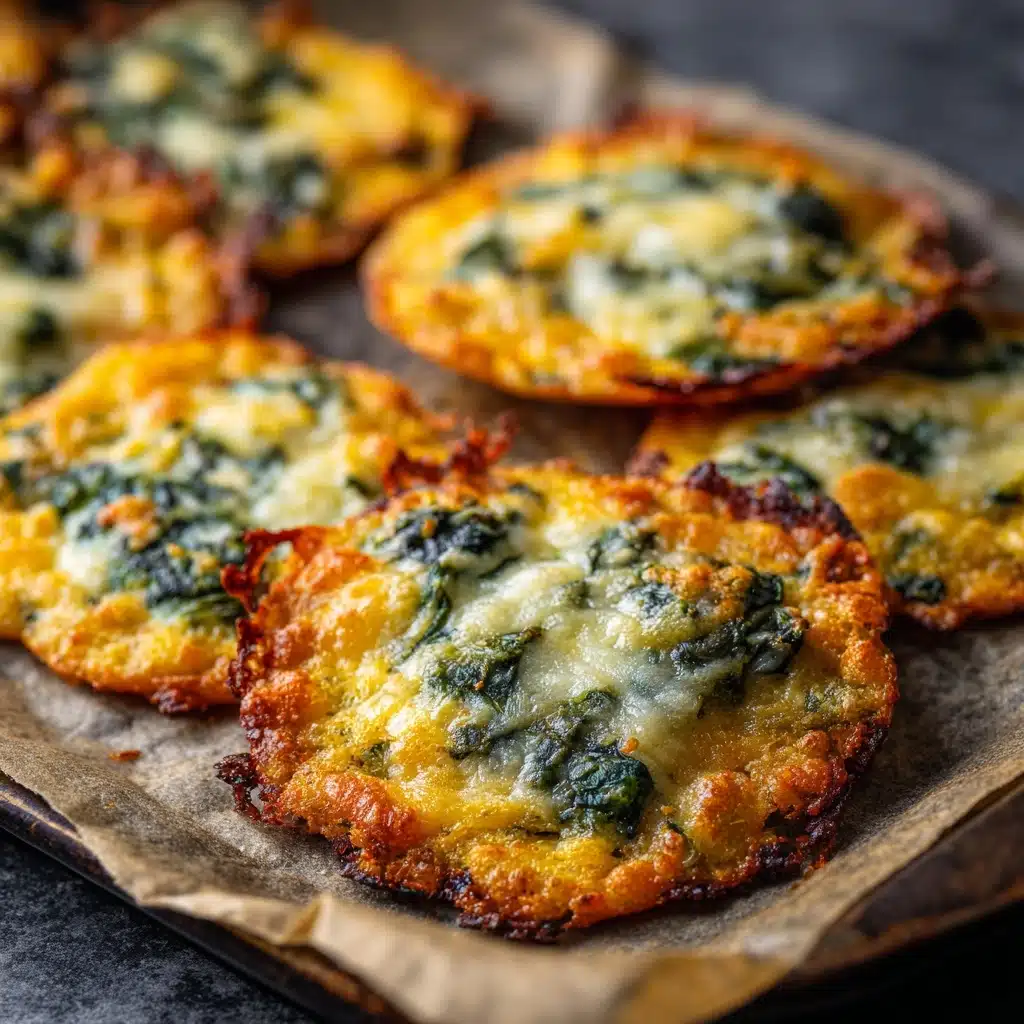 Spinach Dip Cheese Crisps Recipe