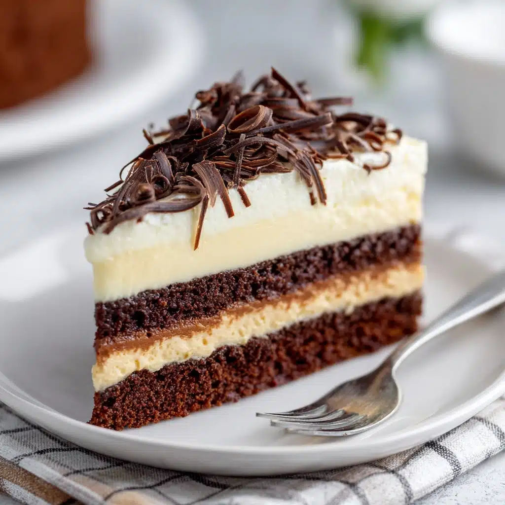 White German Chocolate Cake with a Cheesecake Center Recipe - Recipe Image