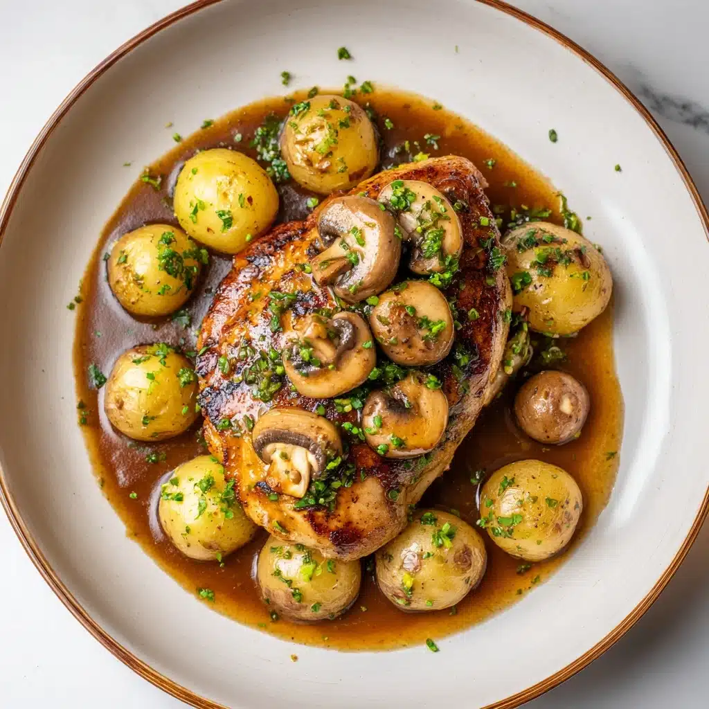 Savory Chicken with Mushrooms and Potatoes Recipe - Recipe Image