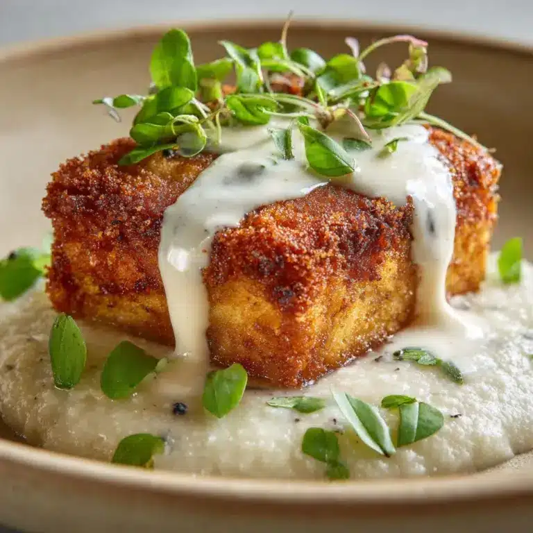 Parmesan Crusted Chicken with Creamy Garlic Sauce Recipe