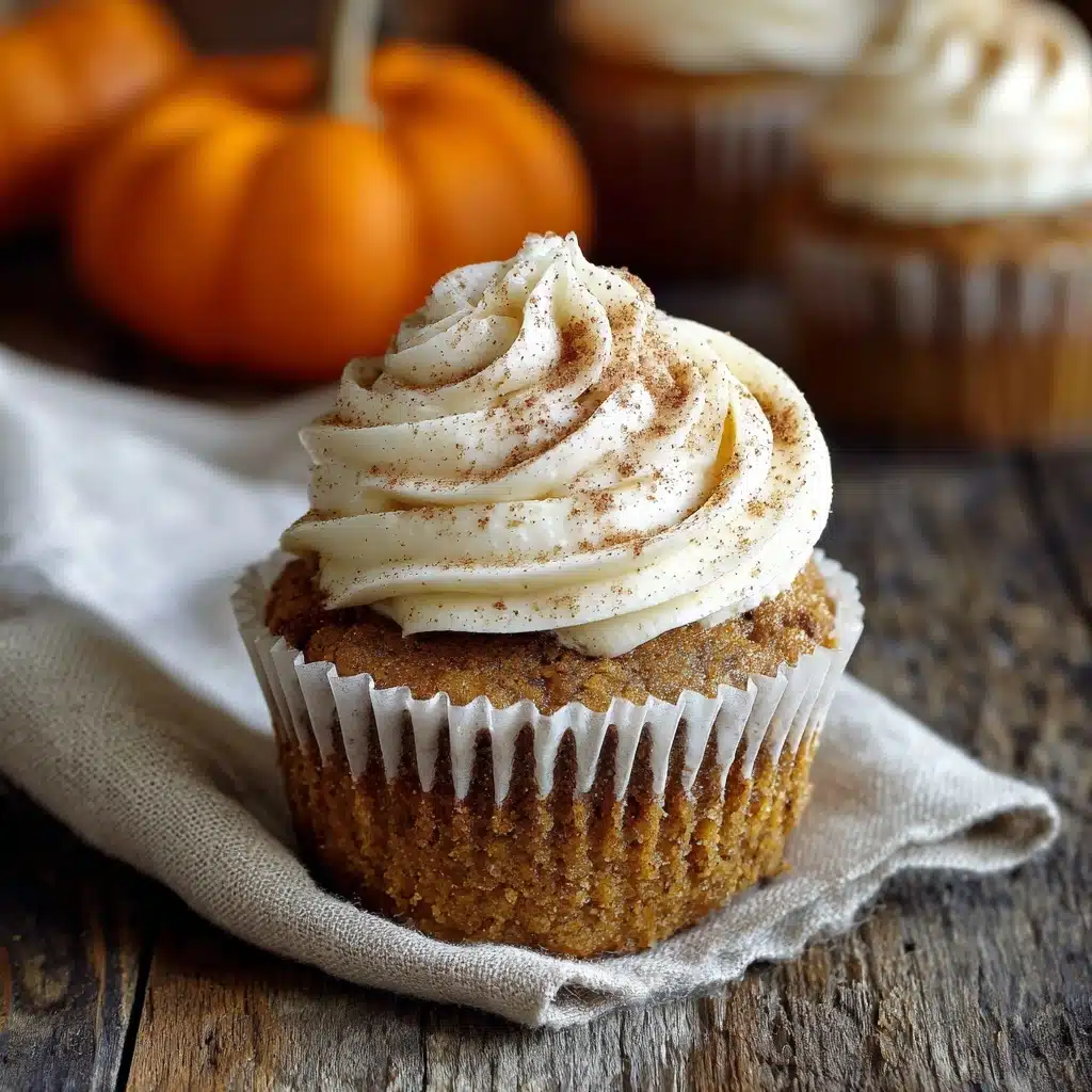 Pumpkin Cupcakes with Cinnamon Cream Cheese Frosting Recipe - Recipe Image