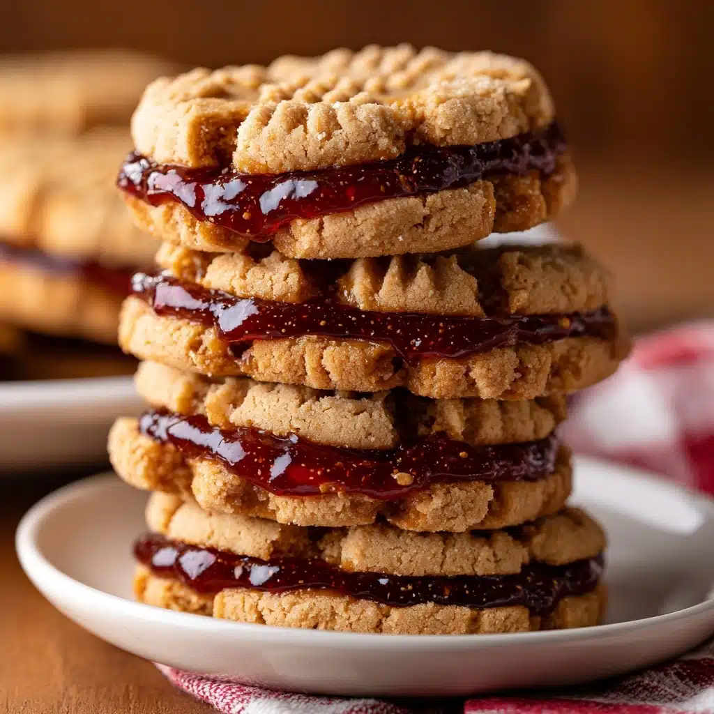 Healthy Flourless Peanut Butter & Jelly Cookie Sandwiches Recipe - Recipe Image