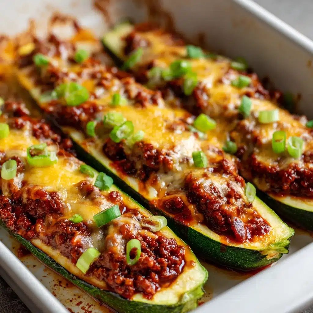 Cheesy BBQ Chicken Stuffed Zucchini Boats Recipe - Recipe Image
