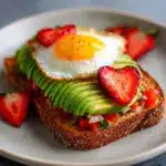 Avocado Toast with Fried Eggs & Fresh Fruit Recipe