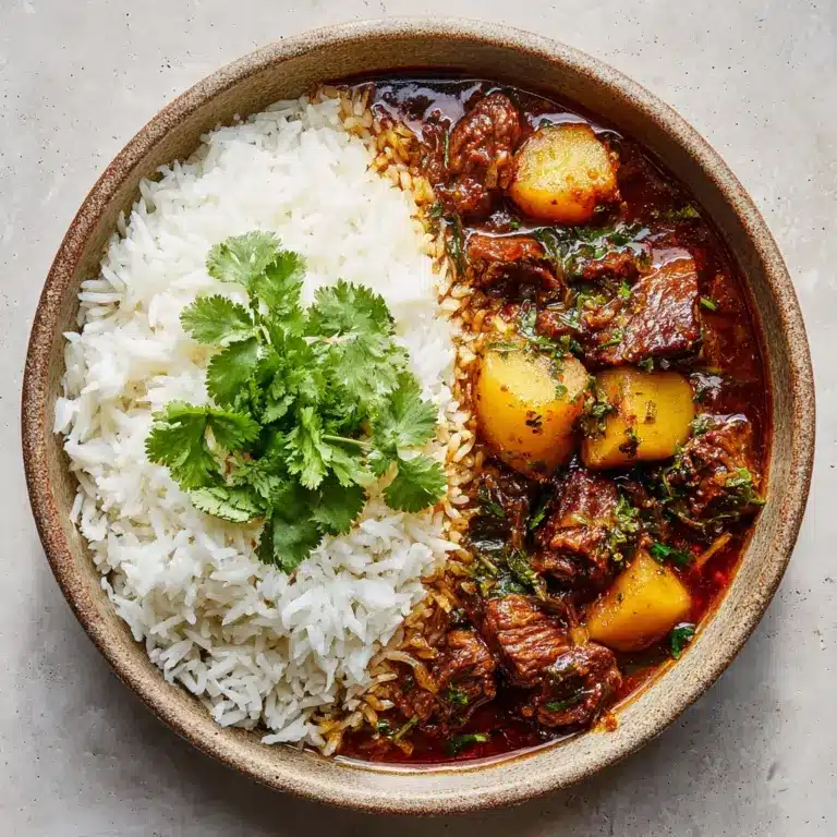 Persian Inspired Herb and Beef Stew with Rice: An Incredible Ultimate Recipe