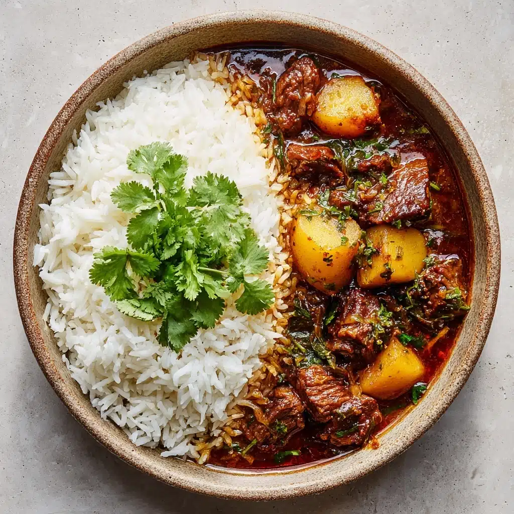 Persian Inspired Herb and Beef Stew with Rice: An Incredible Ultimate Recipe - Recipe Image