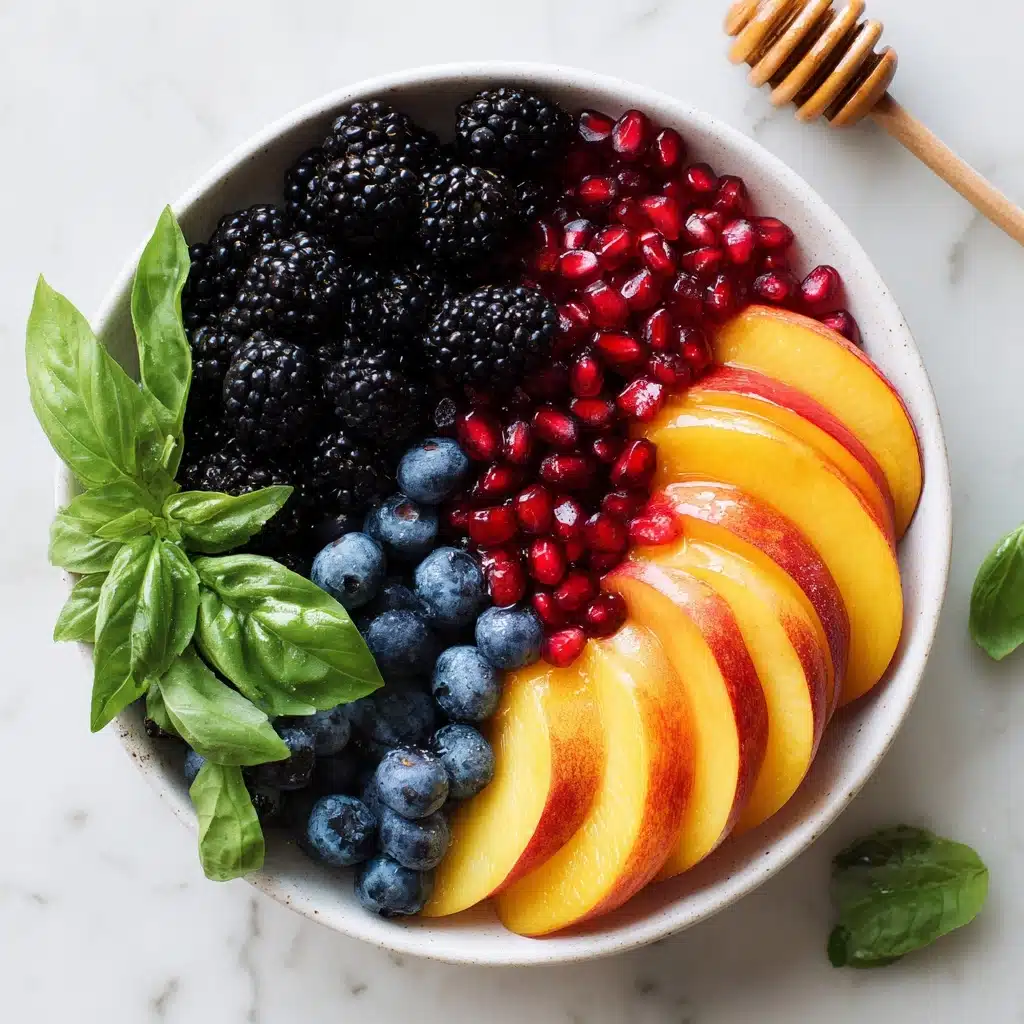 Honey Lime Basil Peach Fruit Salad Recipe - Recipe Image