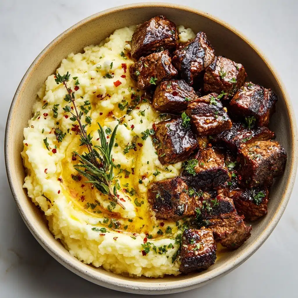 Garlic Butter Steak Bites and Mash Recipe