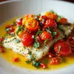 Pan-Seared Mediterranean Cod in Tomato Basil Sauce Recipe