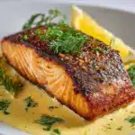 Blackened Salmon with Creole Lemon Dill Sauce Recipe