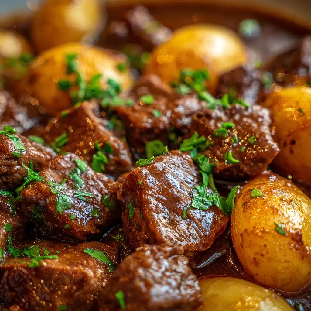 Slow Cooker Garlic Butter Beef Bites & Potatoes Recipe - Recipe Image