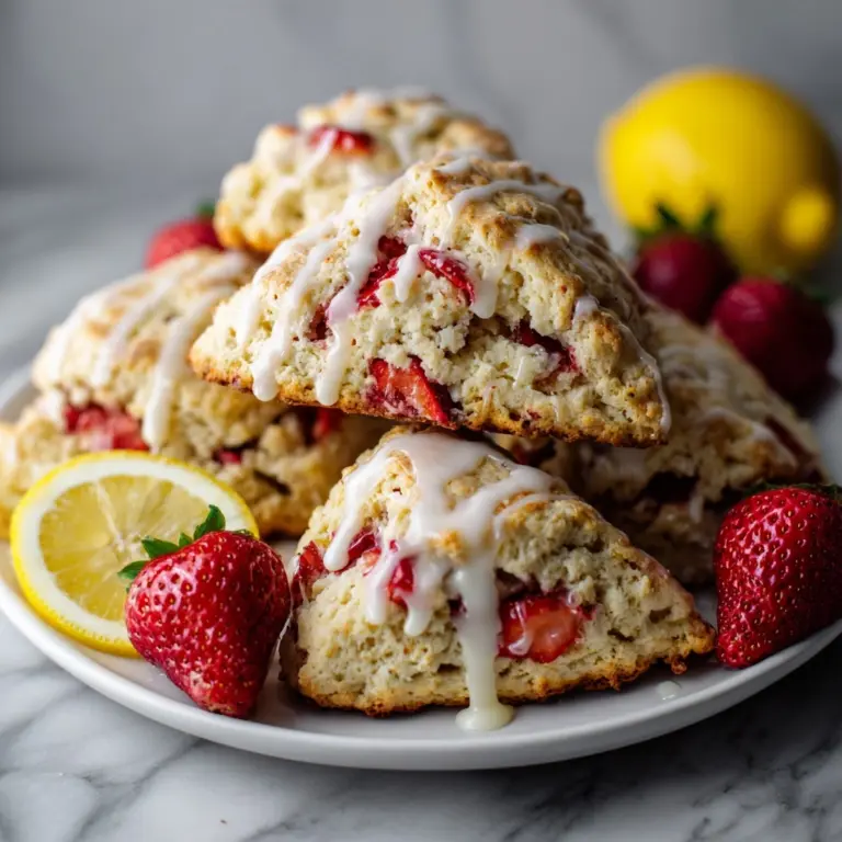 Strawberry Scones with Lemon Glaze Recipe