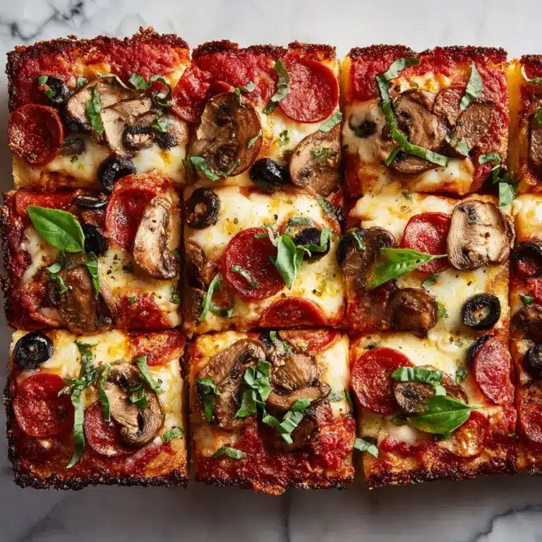 Vegan Pan Pizza with Green Olives and Mushrooms Recipe