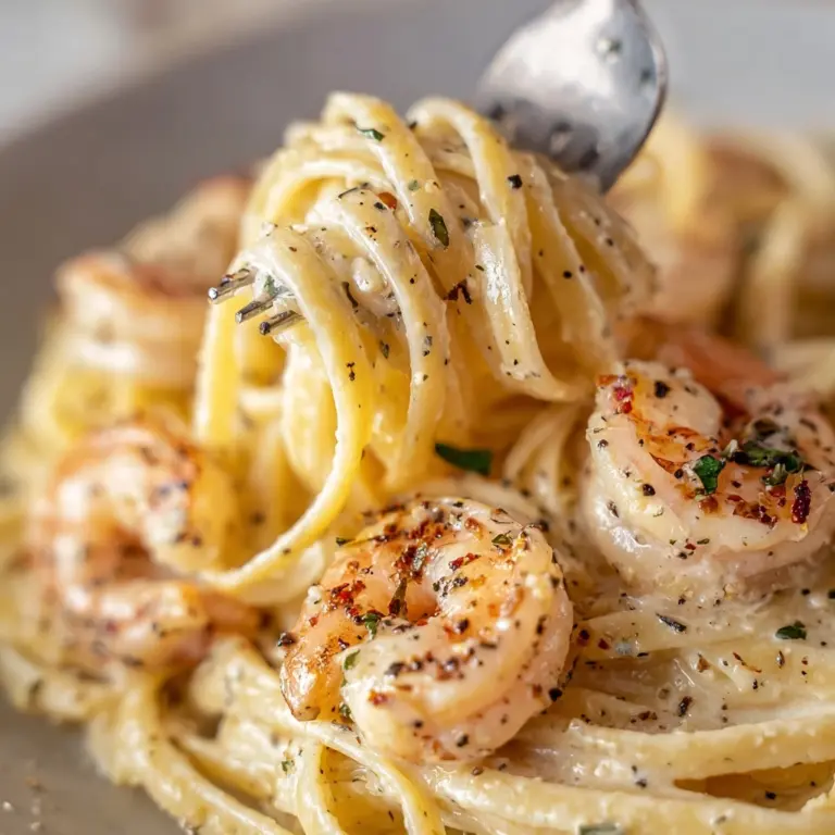 Creamy Alfredo Pasta with Salmon & Shrimp Recipe