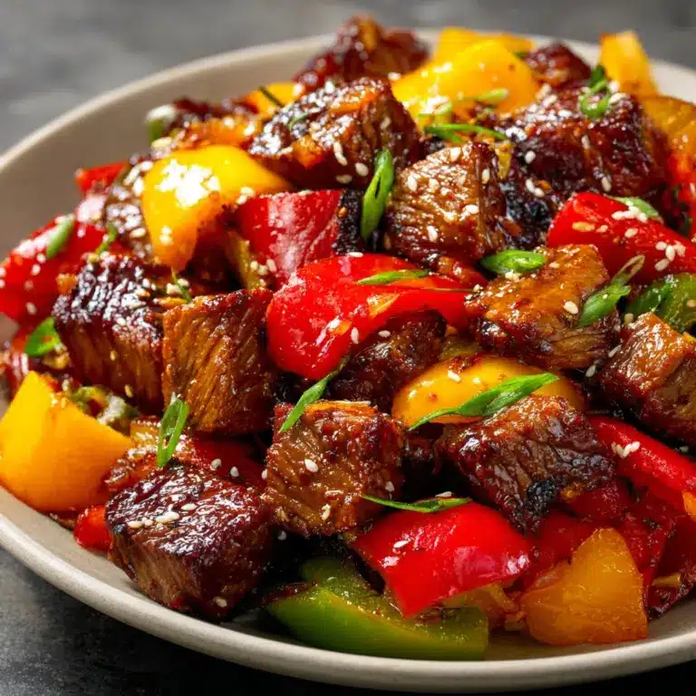 Air Fryer Honey Garlic Steak Sweet Pepper Bites Recipe