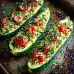 Bruschetta Quinoa Zucchini Boats Recipe