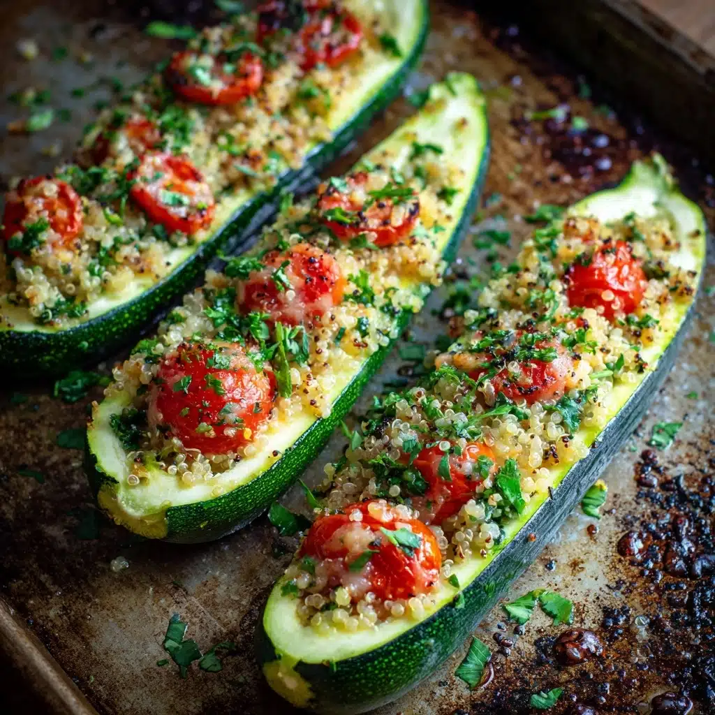 Bruschetta Quinoa Zucchini Boats Recipe