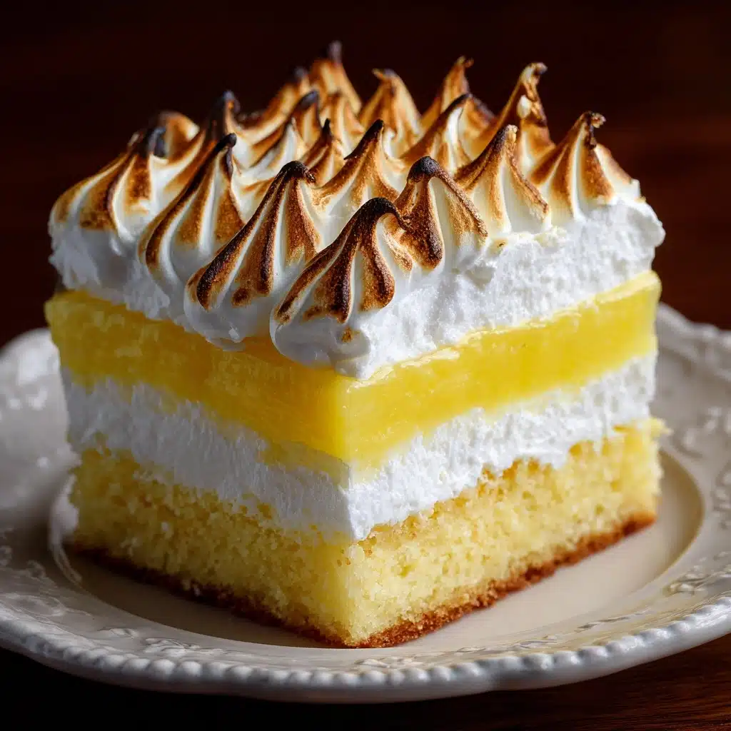 Lemon Cake with Fluffy Meringue Layers Recipe - Recipe Image