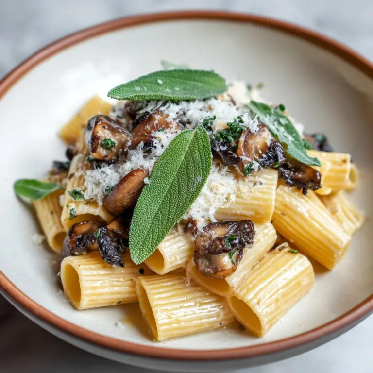 Sage Butter Pasta with Mushrooms Recipe