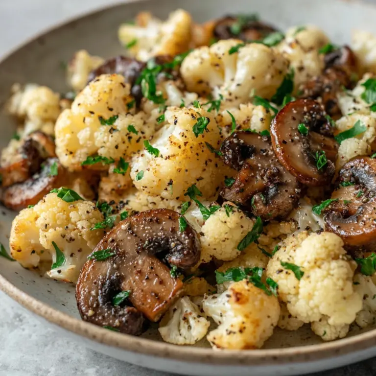 Garlic Mushrooms Cauliflower Skillet Recipe