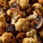 Garlicy Roasted Cauliflower & Mushrooms Recipe