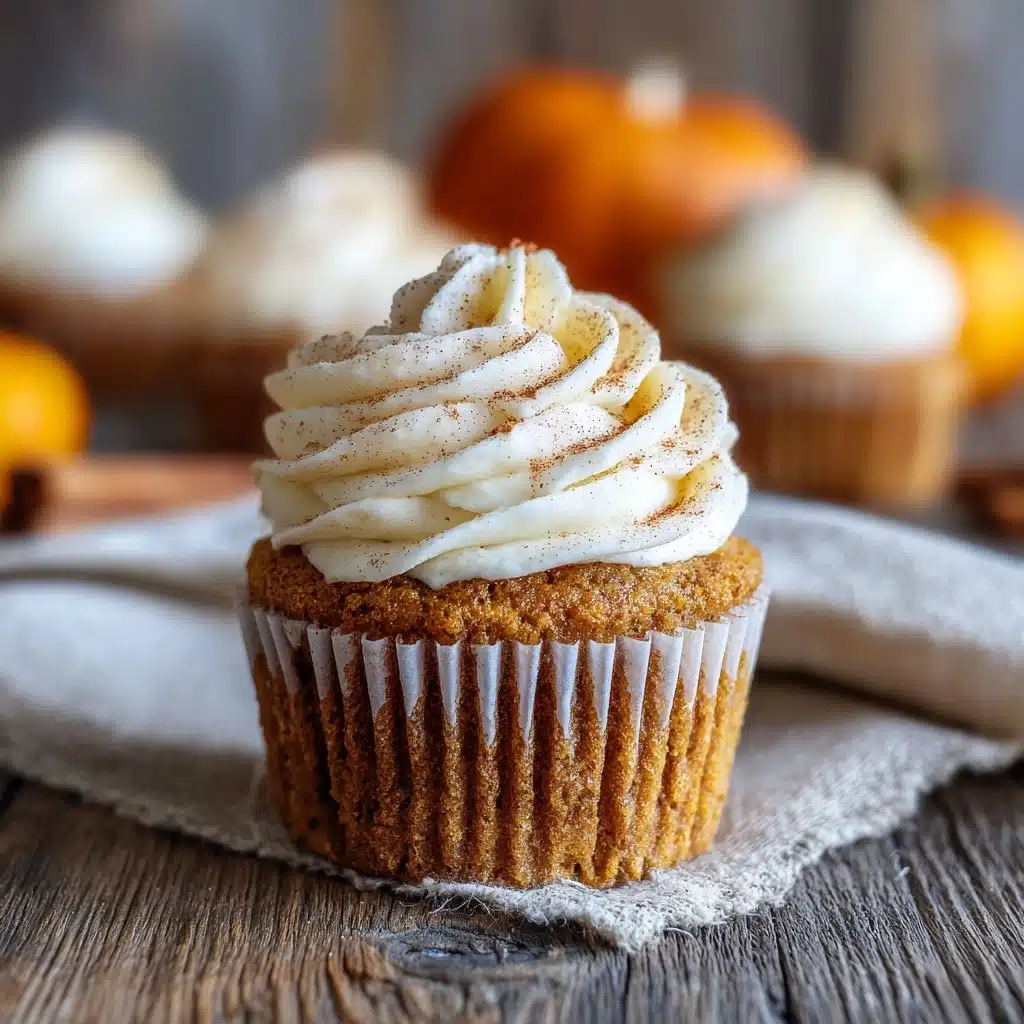 Pumpkin Cupcakes with Cinnamon Cream Cheese Frosting Recipe - Recipe Image