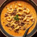 One-Pot Macaroni Cheeseburger Soup Recipe