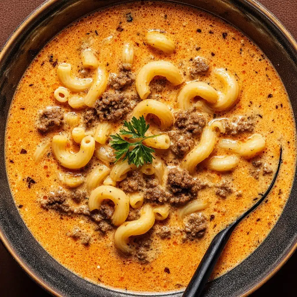 One-Pot Macaroni Cheeseburger Soup Recipe
